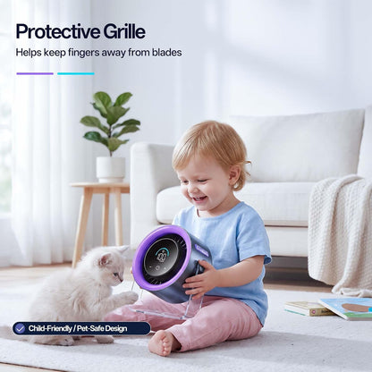 LIMITED TIME color way USB Desk Fan, Rechargeable & Wall-Mountable, Digital display