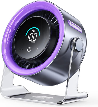 LIMITED TIME color way USB Desk Fan, Rechargeable & Wall-Mountable, Digital display